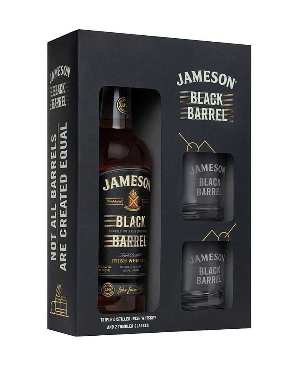 Jameson Black Barrel With Two Glass Set